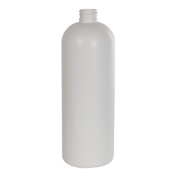 32 oz. HDPE White Tall Cosmo Bottle with 28/410 Neck (Cap Sold Separately)