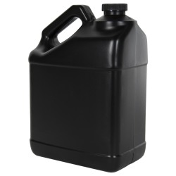 128 oz. Black HDPE F-Style Jug with 38/400 Black Ribbed Cap with F217 Liner
