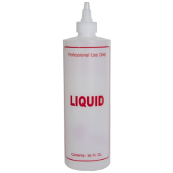 16 oz. Natural HDPE Cylinder Bottle with 24/410 Twist Open/Close Cap & Red "Liquid" Embossed