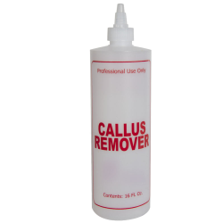 16 oz. Natural HDPE Cylinder Bottle with 24/410 Twist Open/Close Cap & Red "Callus Remover" Embossed