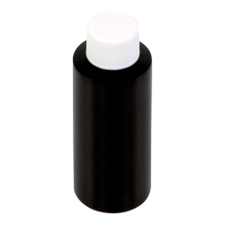 2 oz. Black HDPE Cylindrical Bottle with 20/410 Plain Cap with F217 Liner