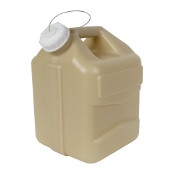2-1/2 Gallon Tan Polyethylene 3rd Generation Jug with Cap