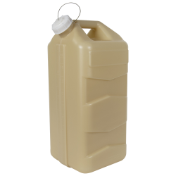 5 Gallon Tan Polyethylene 3rd Generation Jug with Cap