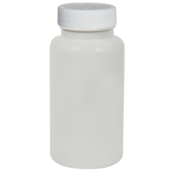 150cc White PET Packer Bottle with 38/400 White Ribbed Cap with F217 Liner