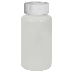 150cc White PET Packer Bottle with 38/400 White Ribbed CRC Cap with F217 Liner