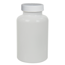 300cc White PET Packer Bottle with 45/400 White Ribbed Cap with F217 Liner
