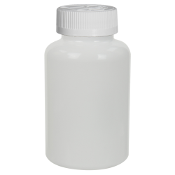 300cc White PET Packer Bottle with 45/400 White Ribbed CRC Cap with F217 Liner