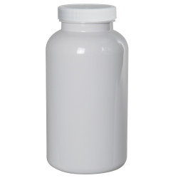 625cc White PET Packer Bottle with 53/400 White Ribbed Cap with F217 Liner