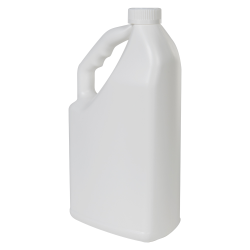 64 oz. White HDPE "No-Glug" Jug with 33/400 White Ribbed CRC Cap with F217 Liner