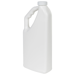 32 oz. White HDPE "No-Glug" Jug with 33/400 White Ribbed Cap with F217 Liner