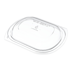 Clear Polystyrene Dome Lid for Square Proex Microwaveable Medium Entrée Container - Case of 250