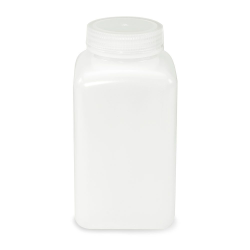 500mL Diamond® RealSeal™ Natural HDPE Square Wide Mouth Bottle with 53mm Cap