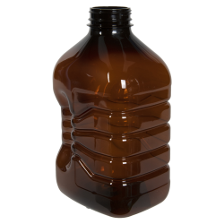 64 oz. Amber PET Beverage Bottle with 48/400 Neck (Cap Sold Separately)