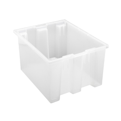 19-1/2" L x 15-1/2" W x 10" Hgt. Clear Quantum® Stack & Nest Tote