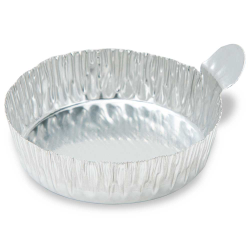 20mL Disposable Aluminum Crimped Round Weighing Dishes with Tab - 50mm Top Dia.