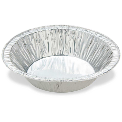 200mL Disposable Aluminum Crimped Round Weighing Dishes with Curled Lip - 127mm Top Dia.