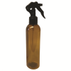8 oz. Amber PET Bullet Spray Bottle with Black Polypropylene Micro Sprayer