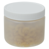 6 oz. Natural HDPE Wide Mouth Round Jar with 70/400 White Ribbed Cap with F217 Liner