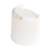 20/410 White Ribbed Dispensing Disc-Top Cap with 0.270" Orifice