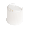24/410 White Ribbed Dispensing Disc-Top Cap with 0.312" Orifice