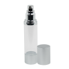 50mL Clear/Brushed Aluminum Airless Bottle with Pump