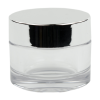 30mL Clear PETG Round Jar with Silver Cap & Liner