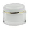 60mL Clear/Gold Acrylic Round Jar with 58mm Cap with Polypropylene Liner