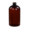 12 oz. Amber PET Squat Boston Round Bottle with 24/410 Neck (Caps Sold Separately)