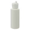 2 oz. White HDPE Cylindrical Sample Bottle with 20/410 White Ribbed Flip-Top Cap