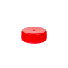 28/400 Red Polypropylene Unlined Ribbed Cap