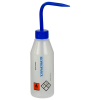 250mL Isopropanol Labeled Sloping Shoulder Wash Bottle with Blue Dispensing Nozzle