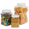 64 oz. Clear PET Square Pinch Grip-It Jar with 120/400 Cap with F217 Liner