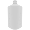 1 Liter White HDPE Boston Square Bottle with GL45 Cap