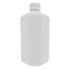 1 Liter White Polypropylene Boston Square Bottle with GL45 Cap