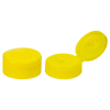 38/400 Yellow Ribbed Snap-Top Dispensing Cap with 0.5" Orifice