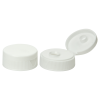 38/400 White Ribbed Snap-Top Dispensing Cap with 0.6875" Orifice