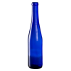 375mL Cobalt Blue Glass Flat Bottom Bottle w/ Cork Neck