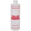 8 oz. Natural HDPE Cylinder Bottle with 24/410 Neck & Red "Callus Remover" Embossed (Caps Sold Separately)