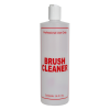 16 oz. Natural HDPE Cylinder Bottle with 24/410 White Disc Top Cap & Red "Brush Cleaner" Embossed