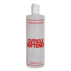 16 oz. Natural HDPE Cylinder Bottle with 24/410 White Disc Top Cap & Red "Cuticle Softener" Embossed