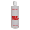 16 oz. Natural HDPE Cylinder Bottle with 24/410 White Disc Top Cap & Red "Polish Remover" Embossed