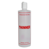 16 oz. Natural HDPE Cylinder Bottle with 24/410 White Disc Top Cap & Red "Thinner" Embossed