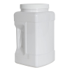 128 oz. White PET Square Pinch Grip-It Jar with 120/400 White Ribbed Cap with F217 Liner