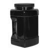 128 oz. Black PET Square Pinch Grip-It Jar with 120/400 White Ribbed Cap with F217 Liner
