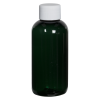 4 oz. Dark Green PET Traditional Boston Round Bottle with 24/410 Plain Cap with F217 Liner