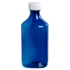 12 oz. Blue PET Oval Liquid Bottle with 28mm CR Cap