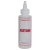 4 oz. Natural HDPE Cylinder Bottle with 24/410 Twist Open/Close Cap & Red "Acetone" Embossed