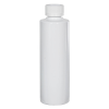 8 oz. White PVC Cylindrical Bottle with 24/410 White Ribbed CRC Cap with F217 Liner