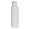 4 oz. HDPE White Tall Cosmo Bottle with 24/410 White Ribbed CRC Cap with F217 Liner
