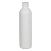 8 oz. HDPE White Cosmo Bottle with 24/410 White Ribbed Cap with F217 Liner
